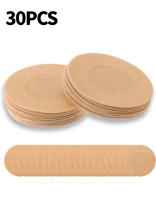 50 Pieces Disposable Round Nipple Pads Tape Nipple Patches Non-Woven Nipple Patches Chest Patches, Sports Chest Patches Invisible Chest Patches - Apricot - View 8