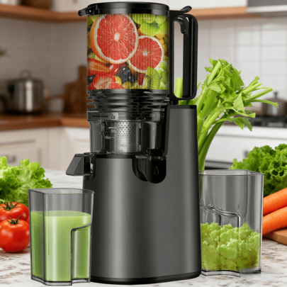 4.7-Inch Wide-Mouth Feed Chute Juicer, 400w Cold Press Juicer Suitable For Whole Fruits And Vegetables, Slow-Grinding Juicer, Fast Juicing, Minimal Pulp Residue, Easy-Clean Juice Extractor