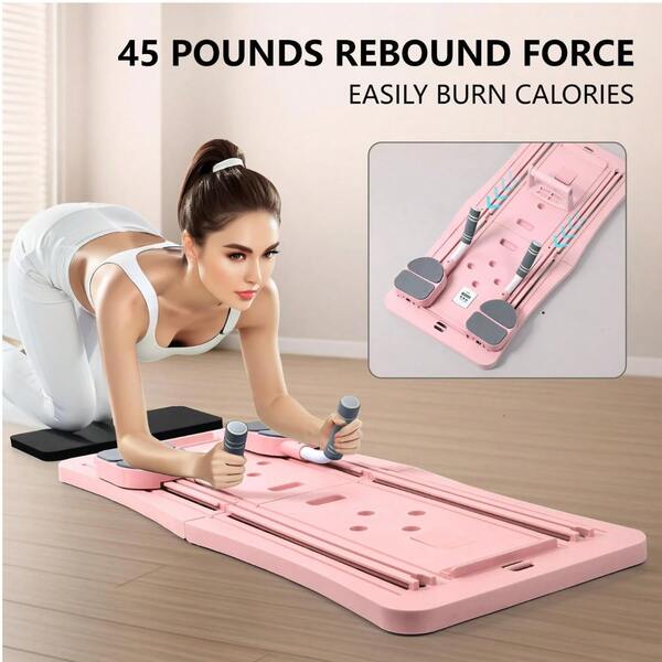 접이식 필라테스 보드 - 다기능 복근 트레이너, 코어 근육 그룹 운동기, 휴대용 가정 및 체육관 피트니스 장비, 블랙 & 화이트 벨트, 발렌타인 데이, 여성의 날, 어머니 날, 필라테스 장비 다기능 복부 운동 플랫폼, 자동 리바운드, 홈 피트니스 & 슬리밍 장비, 접이식 & 휴대용, 폴리프로필렌 소재 - 블랙/크리스마스/독립 기념일/할로윈/추수감사절 이상적인 선물