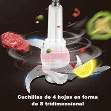 Triturador de Carne Eléctrico Grande Capacidad 2L/3L Aço Inox, Batidora Cocina Multifuncional 550W para Carne Verduras Nueces, Fácil de Limpiar - Tipo de Enchufe A USA (110-127V) - Ver 5