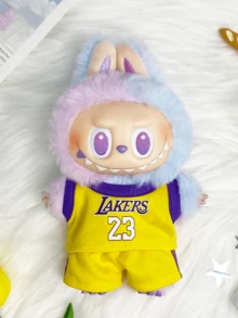 The Monsters Labubu Lakers Yellow No.23 Jersey & Shorts Doll Clothes Set, Kawaii Sports Outfit, Bold Reverse Color Design, Hot Fan/Collector Item, Viral Display/Gifting Pick, Authentic Sports Style, Basketball Season Essential, Team Spirit Statement, Stylish Out Out Doll Statement