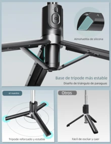 Selfiestick & Tripod Head - Black - View 6