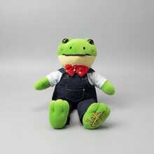 Peluche Rana Rene 35cm Lara con Overol Figura Juguete Suave Al Tacto Calidad Premium Nuevo Moda Regalo Navidad Reyes Magos Dia Del Niño Cumpleaños - Verde - Ver 3