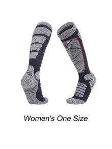 One Pair All Size Winter Ski Socks, Moisture Wicking Quick Dry Long Socks, Unisex, Thick Warm Sports Socks, Non-Slip Cuff, Spandex Terry Socks, Multi-Functional Sports Socks, Wear-Resistant, Breathable Quick Dry, Warm And Comfortable, Suitable For Men, Teenagers Outdoor Sports Like Skiing, Climbing, Hiking, Snowboarding, Football, Basketball, Volleyball, Etc. - Multicolor - View 12