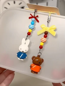 Couples Edition，Miffy & Little Nose Couple Keychain – Licensed Cartoon Couple Pendant for Keys & Bags, Stylish & Cute Key Ring for Couples, Perfect Gift for Valentine's Day, Cute and Durable Accessory for Daily Use, Suitable for Couples Who Love Cartoon Characters, Great for Keys, Bags & Backpack - 情侶款 - 查看 8