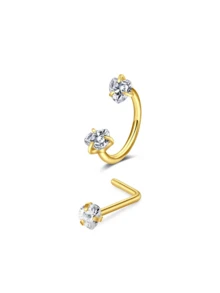 18g 20g Bạc Vàng Nhẫn mũi hình móng ngựa Bộ đinh tán mũi bằng thép không gỉ Nhẫn mũi nửa vòng Nhẫn mũi đá quý đôi Nhẫn vách ngăn hình móng ngựa pha lê Sụn Daith Helix Bông tai vành khuyên Vòng môi Trang sức xỏ khuyên mũi Nhẫn mũi có ren trong Trang sức mũi hình ngôi sao Trái tim Màu hồng - Bộ khuyên mũi - Xem 11