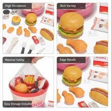 1 Set Realistic Hamburger & French Fries Pretend Food Playset, Simulation Cooking & Restaurant Play Toy, Christmas/Halloween/Birthday Gift For Boys & Girls - Multicolor - View 6