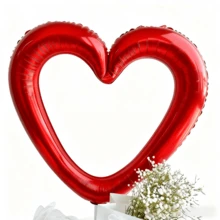 40-Inch Large Red Hollow Heart Foil Balloon, Suitable For Wedding, Birthday, Anniversary, Valentine's Day Theme Party Decoration - Red - View 4