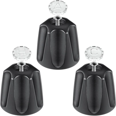 Dreyoo 3 Piece Metal Shower Knob  Compatible With Pr/ Verve Tub Shower, Bathtub Faucet Handle Odel Trim Kit Inde 1 Hot 1 Cold 1 Diverter And 3 Screws(Polished )