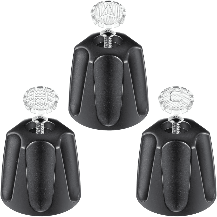 Dreyoo 3 Piece Metal Shower Knob  Compatible With Pr/ Verve Tub Shower, Bathtub Faucet Handle Odel Trim Kit Inde 1 Hot 1 Cold 1 Diverter And 3 Screws(Polished )