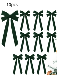 1/5/10 件圣诞树蝴蝶结 - 节日丝带礼品蝴蝶结，适用于节日花环、装饰品和乡村工艺品，无羽毛，光泽表面，非常适合礼品包装和 DIY 项目，圣诞树装饰天鹅绒丝带，圣诞树蝴蝶结 - 彩色 - 查看 16