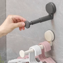 1 件装可调节多色吸盘挂钩，家用及阳台墙壁收纳挂钩，伸缩式设计带安全手柄，多功能挂钩，墙壁挂钩，吸盘式挂钩（适用于沥水架），多功能伸缩式阳台墙壁挂钩，便携式收纳，适合居家及旅行（仅限光滑表面）