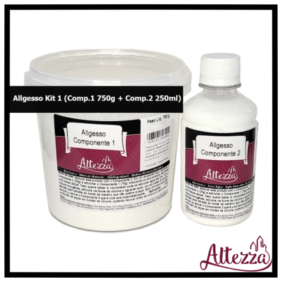 All gesso Kit 1 : Comp.1 + Comp.2 = 1 Kg Altezza Allgesso é Gesso Resinado