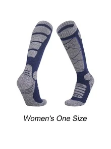 One Pair All Size Winter Ski Socks, Moisture Wicking Quick Dry Long Socks, Unisex, Thick Warm Sports Socks, Non-Slip Cuff, Spandex Terry Socks, Multi-Functional Sports Socks, Wear-Resistant, Breathable Quick Dry, Warm And Comfortable, Suitable For Men, Teenagers Outdoor Sports Like Skiing, Climbing, Hiking, Snowboarding, Football, Basketball, Volleyball, Etc. - Multicolor - View 13