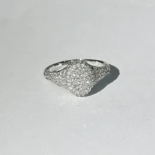 VKHK 1pc Luxurious Fully Rhinestone Decorated Artificial Zirconia Accent Single Ring, Suitable For Women Wedding Wear And Gift - Diamond Ring - View 8
