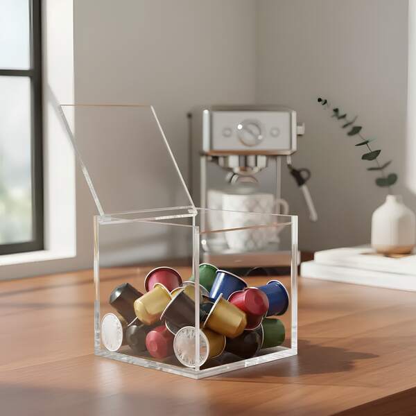 Porta Cápsula de café em Acrílico Transparente (3mm) 10x10x10