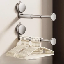 1 件装可调节多色吸盘挂钩，家用及阳台墙壁收纳挂钩，伸缩式设计带安全手柄，多功能挂钩，墙壁挂钩，吸盘式挂钩（适用于沥水架），多功能伸缩式阳台墙壁挂钩，便携式收纳，适合居家及旅行（仅限光滑表面）