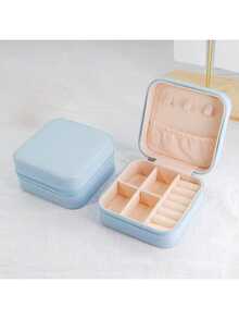 1pc Customized Floral Jewelry Box, Ring Couple Necklace Jewelry Box, Personalized Gift For Girlfriend, Fresh And Sweet, Customizable Pattern And Text, Personalized Floral Jewelry Box For Jewelry Storage, PU Leather Jewelry Box, Gift For Valentine's Day, Mother's Day, Party, Christmas, Bridal Shower, Bachelorette Party, Bridesmaid, Travel