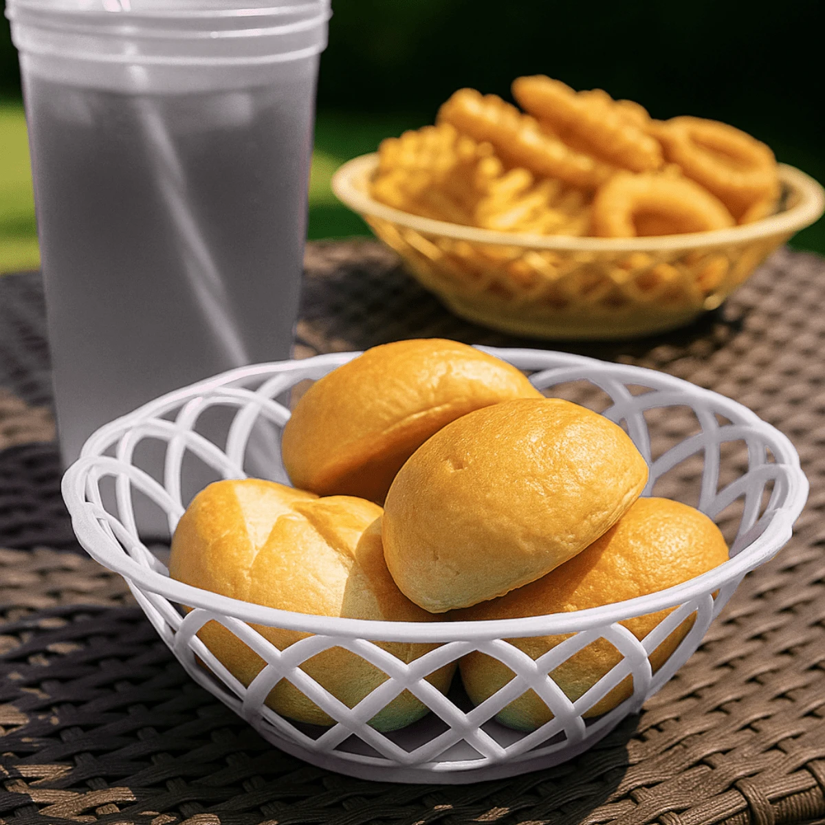 Tortillero-Panera De Plástico para fiestas, reuniones, bodas, bautizos - Blanco - Ver 1