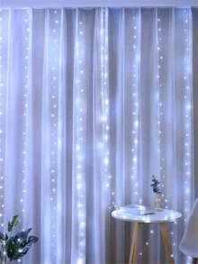 1 ekran świetlny LED z pilotem, 1 różowa girlanda świetlna, girlanda świetlna zasilana przez USB 100/200/300, kurtyna świetlna, girlanda świetlna z drutu miedzianego, dekoracja pokoju, różowe lampki choinkowe, 8 trybów oświetlenia, sznur lampek, dekoracja ścienna, dekoracja na imprezę, dekoracja pokoju dla dziewcząt, lampki choinkowe, lampki świąteczne, wystrój świąteczny - Wielokolorowe - Zobacz 5