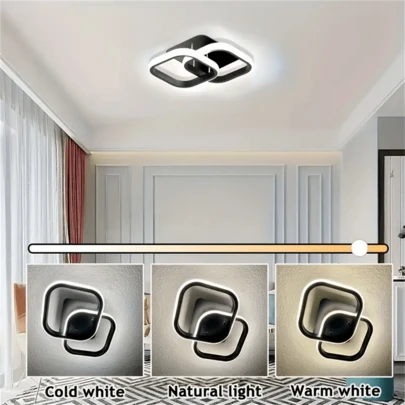 1个LED吸顶灯，三色可调吸顶灯，冷白光/自然光/暖白光，卧室照明，走廊储物间照明，适用于厨房、阁楼、走廊、阳台、卧室、浴室，阳台和卧室专用LED小型吸顶灯