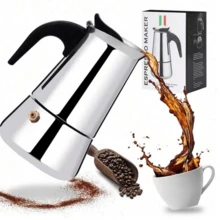 1pc Italian Espresso Coffee Maker, Stainless Steel Stove Top Coffee Pot, 100-300ml, Home Moka Pot, Suitable For Kitchen And Camping. Manual-Operated Back-To-School Coffee Pot, Perfect As A Christmas Gift For Home Or Restaurant Use; Also Suitable As Christmas Gift, Halloween Gift, Back-To-School Gift, Or Teacher's Day Gift.