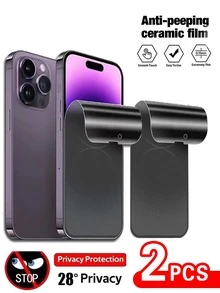 2片装防窥陶瓷磨砂隐私屏幕膜，兼容 17/16/11/14/15/1 Pro Max/7/8 Plus，以及 12/13 Pro/XS Max/Mini/X/XR隐私屏幕保护膜 - 2片裝 - 查看 23