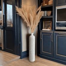 24"/30" Modern Minimalist Floor Vase, Bohemian Resin Tall Flower Vase, Embossed Striped Texture, Pampas Grass Floor Container, Ideal For Living Room, Entryway, Fireplace, Hallway Decor, Autumn Home Decor, Christmas Decor, Mother's Birthday Gift Room Decor Glass Vase
