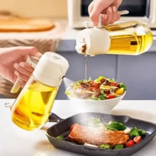 1/2个装塑料厨房橄榄油喷雾瓶 - 二合一橄榄油喷壶，适用于炊具、空气炸锅、沙拉和烧烤 - 黑色橄榄油喷雾器，适用于户外烧烤、烤肉、低脂餐、厨房使用、空气炸锅和露营。适合女性使用，轻便的家用厨房和烧烤喷雾器，可重复灌装，适用于烧烤和沙拉烹饪。橄榄油喷雾器，喷油罐，喷雾低脂餐。 - 彩色 - 查看 4