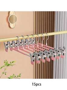 10pcs Stainless Steel Pants Clips - Expandable, 35g Weight, Seamless, Easy To Use - Ideal For Wardrobe And Home Use - Great For Hanging Skirts And Children's Clothing