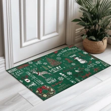 1pc 6 Dwarfs Pumpkin Holiday Welcome Doormat, Soft Velvet Material, Machine Washable, Suitable For Entrance Of Bedroom, Living Room, Dining Room, Study, Fashionable Home Decor