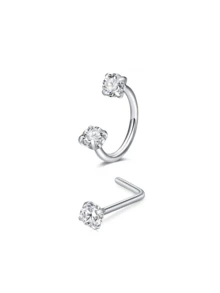 18g 20g Bạc Vàng Nhẫn mũi hình móng ngựa Bộ đinh tán mũi bằng thép không gỉ Nhẫn mũi nửa vòng Nhẫn mũi đá quý đôi Nhẫn vách ngăn hình móng ngựa pha lê Sụn Daith Helix Bông tai vành khuyên Vòng môi Trang sức xỏ khuyên mũi Nhẫn mũi có ren trong Trang sức mũi hình ngôi sao Trái tim Màu hồng - Bộ khuyên mũi - Xem 8