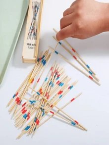 31/41件木制棍棒游戏 - 经典成人灵巧技能玩具，黄色木制结构，互动式益智圣诞桌面玩具 - 彩色 - 查看 3