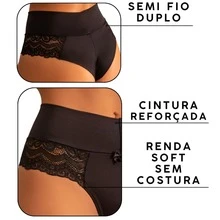 Elegant High-Waisted Panties With Delicate Floral Lace | Comfortable For Everyday Wear, Solid Color, Elastic - Màu be - Xem 2