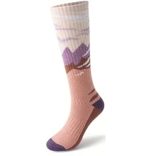 1/3双装女士滑雪袜，保暖过膝针织面料，冬季羊毛袜，氨纶材质毛圈袜，透气防滑耐磨加厚袜，吸湿排汗运动装备，滑雪理想礼物，适合青少年户外运动（如徒步、远足、足球、篮球） - 彩色-均碼 - 查看 12