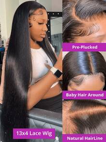 Extensiones de cabello sintético NATAN de 22 pulgadas/32 pulgadas, peinados largos y rectos, 5 clips, resistentes al calor, color marrón y negro - Natural y Negro - Ver 7