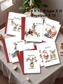 24/12 tấm thiệp Giáng sinh vui nhộn WhimsyWorks kèm phong bì - Nhiều mẫu thiết kế ngày lễ phù hợp cho gia đình, bạn bè và đồng nghiệp - Bên trong để trống để ghi lời nhắn cá nhân - Phù hợp cho các dịp năm mới, chúc mừng và cảm ơn - Bộ - Xem 1