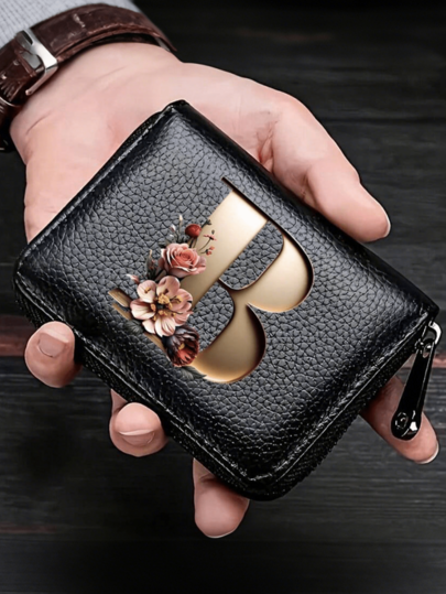 PU Leather Letter Printing Accordion Zipper Card Bag Ms. Men's Wallet Card Holder Coin Purse Credit Card Holder Wallet For Men Gift For Men For Women Wallet Mini Wallet Purse Wallet Card Wallet Wallet