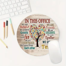 1个铁塔灰色树猫可爱鼠标垫，圆形办公桌鼠标垫，带防滑橡胶底座，迷你旅行鼠标垫，直径7.87英寸，适用于工作无线电脑笔记本电脑，办公桌配件，47克 - 彩色 - 查看 7