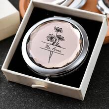 Customized Compact Makeup Mirror, Personalized Engraved Folding Pocket Mirror, Portable Double-Sided High-Definition Mirror, Stainless Steel Compact Mirror, Valentine's Day Gift, Spring, Bridesmaid, Wedding Gift, Customized Floral Engraved Makeup Mirror, Suitable For Gifting To Girlfriends, Moms, Mother's Day, Birthday, Graduation, Wedding, Anniversary, Practical Gift - Multicolor 3 - View 37