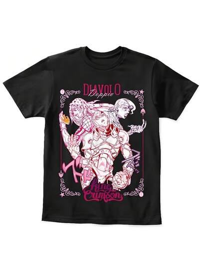 Cool Summer JoJos Devil And The Stand Anime Cartoon Print Men's Clothing Y2k Top Aesthetic Fashion Harajuku Vintage Cozy Personality Size S~5XL