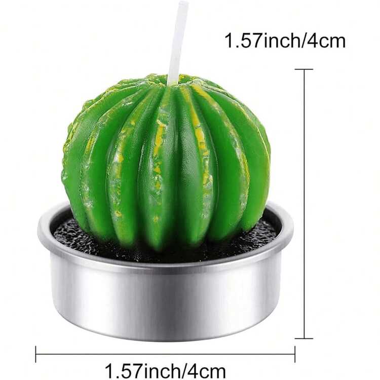 QinBetteryou Paquete de 18 velas de té con diseño de cactus - Velas botánicas miniatura suculentas hechas a mano de manera delicada - Perfectas para decoración del hogar, fiestas, bodas, inauguraciones de casa, decoración para maternidad y primer día de clases - Multicolor - Añade 4