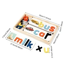 1PC Match Letter Spelling Game With Box Contains Multiple Double-Sided Cards