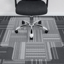1pc 48"*36" Clear Chair Mat, Durable PVC Material, Office Essential;    Transparent Minimalist Style, Rectangular Shape With Extended Lip, Features Anti-Slip, Scratch-Resistant & Easy Glide Detail.    Ideal For Home Office, Workspace Floor Protection.    Computer Chair Mat Perfect For Year-Round Office Use, Office & Dorm Rooms. Floor Protector Mat Perfect For Seasonal Workspace Makeovers, Daily Office Routines, Year-Round Use & Great As A Gift For Students, Professionals On Father's Day, Christmas, Back-To-School Season.(Clear) - Transparent - View 7