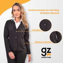 Formal Blazer And Skirt Set For Secretary And Receptionist - Black - View 3