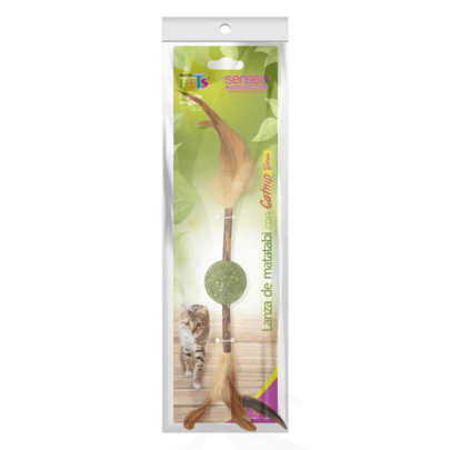 Fancy Pets Juguete para Gatos - Lanza de Matatabi con Catnip y Plumas