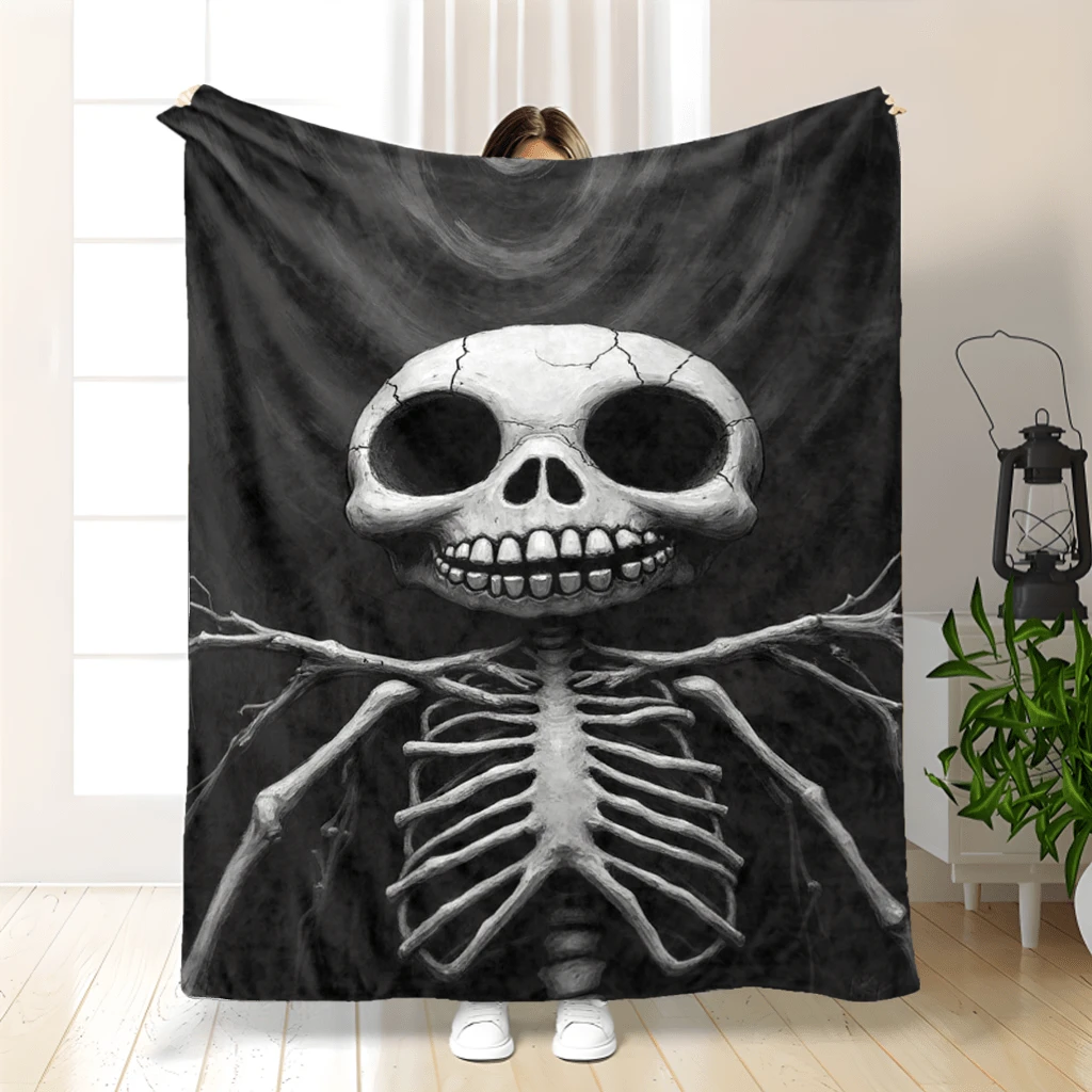 1pc Nightmare Before Christmas  Blanket - Soft Flannel Throw With Gothic Monster Design,For Halloween,Christmas,Home,Car,Bed - Perfect Gift For  Fans & Movie Decorations,Decorations,Seasonal Decoration,Contemporary Style,Plush Texture,Themed Home Accessory,Holiday Shoppers - 預設 - 查看 1