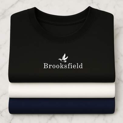 KIT 3 CAMISETAS BROOKSFIELD CASUAL CAMISA ALGODÃO VERÃO PRETO AZUL E BRANCA