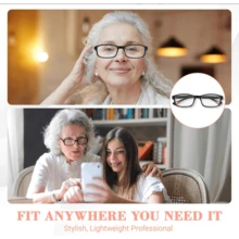 3 Pcs Auto Focus Glasses, Automatic Zoom Reading Intelligent Self Adjusting Presbyopia Anti-Blue Light Glass Adjustable Presbyopic Color-Changing Smart Look Far And Near For Men Women(Black) - 預設 - 查看 2