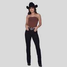 KIT 2 Women's Country Rodeo Pants High Waist With Lycra Elastane Butt Lifting - 淺色 + 黑色 - 查看 3